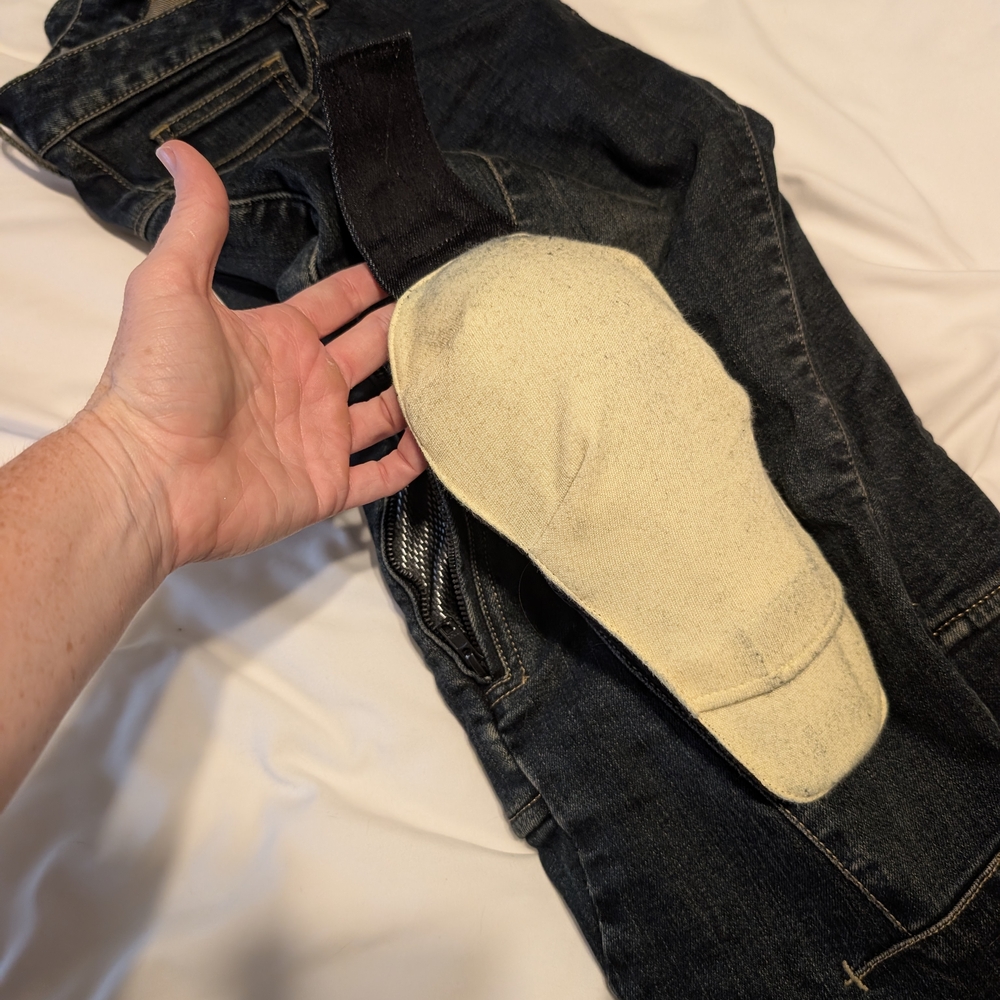 Black Denim Jeans with Cream Patch